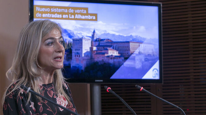 Patricia del Pozo en una comparecencia a principios de 2020 en la Alhambra.