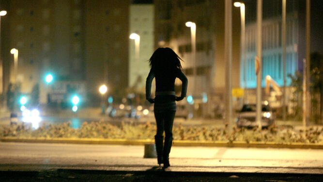 Una prostituta en la calle.