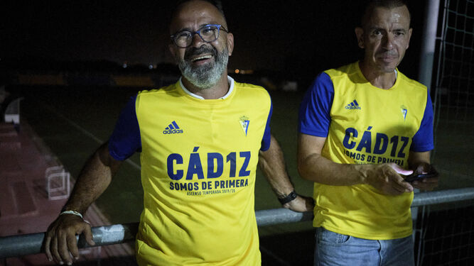 Álvaro Cervera, feliz en la celebración del ascenso del Cádiz a Primera División.