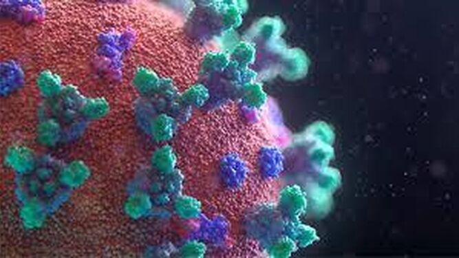 Recreación de un virus Covid-19 en la Academia de Ciencias de Australia