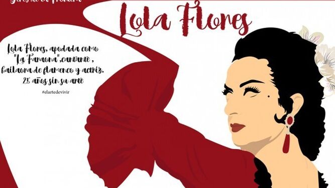 Cartel del Cádiz dedicado a Lola Flores.