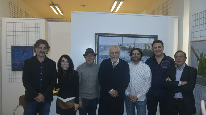 Manuel Virella, en el centro, rodeado de los artistas que le rindieron homenaje en Benot el pasado año.