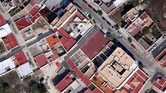 Vista aérea de la zona de la calle Granate.