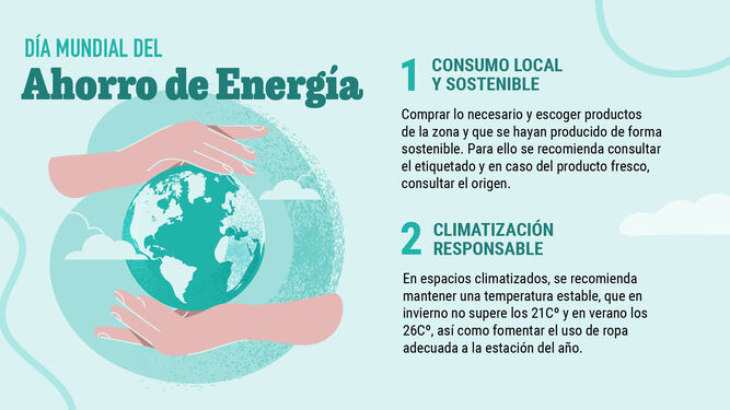 Una infografía con consejos para la reducción del consumo energético.