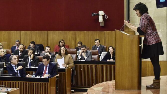 Teresa Rodríguez en el Parlamento en una imagen de archivo.