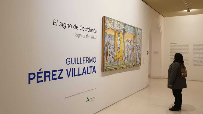 Imagen de la entrada a la exposición de Guillermo Pérez Villalta en el Museo de Cádiz