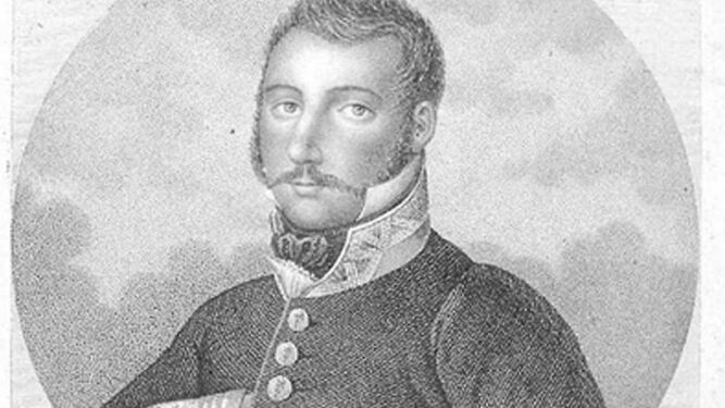 El general Antonio Quiroga. Grabado francés de 1821
