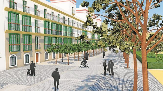 Aspecto del diseño previsto para la renovada plaza de España.