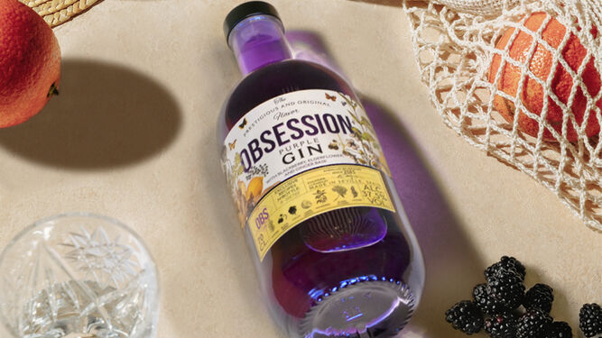 Obsession Purple, la nueva ginebra con base de mora, flor de sauco y jengibre de Andalusian Beverages.