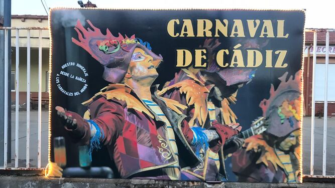 El cartel homenaje al Carnaval gaditano en el municipio leonés de La Bañeza.