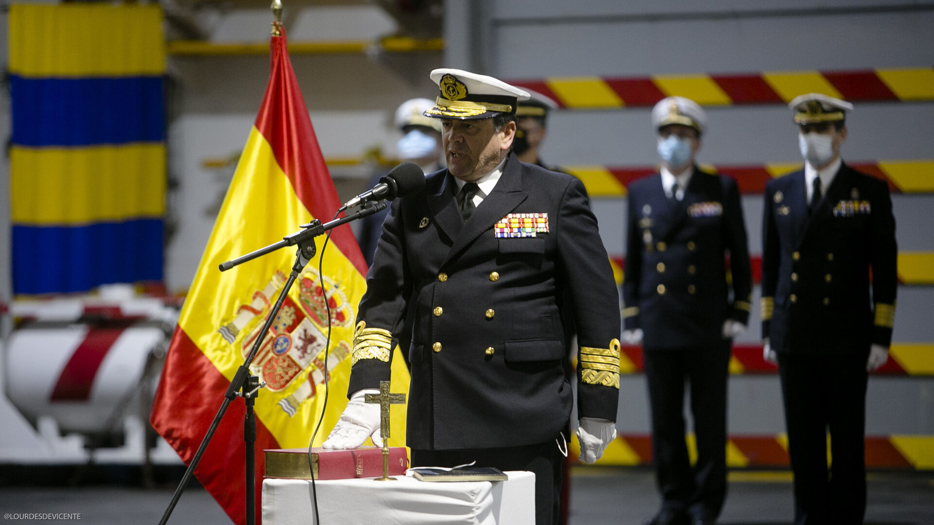 Toma de posesi&oacute;n del nuevo Almirante de la Flota, Eugenio D&iacute;az del R&iacute;o.