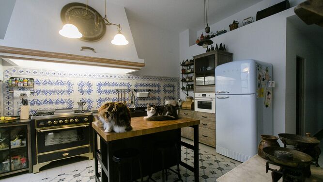 Cocina: Se han utilizado para su decoración azulejos decimonónicos que se encontraban en el antiguo ‘office’ de la casa.