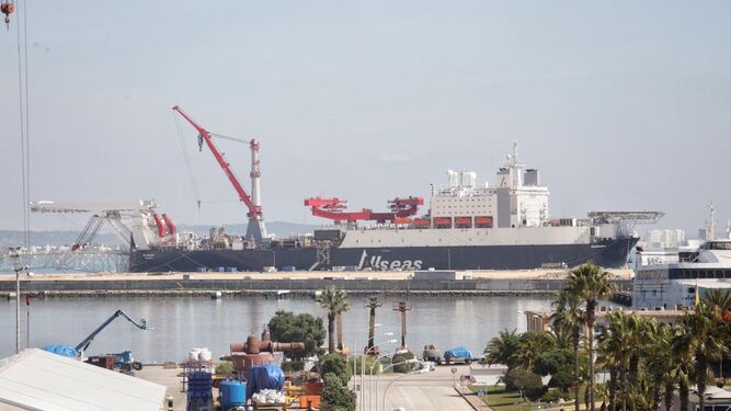 El buque 'Solitaire' permanecía aún esta mañana amarrado a la nueva terminal de contenedores del puerto de Cádiz