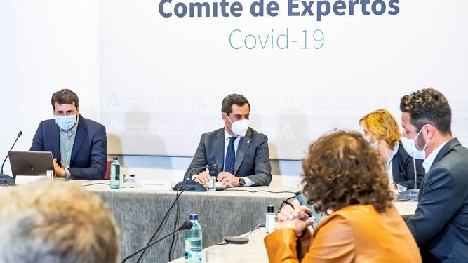 Una reunión anterior del comité de expertos de la pandemia en Andalucía.
