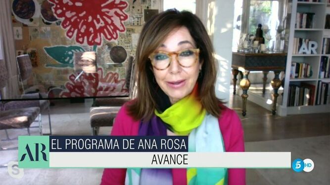 Ana Rosa Quintana desde el salón de su casa en el arranque del programa de hoy