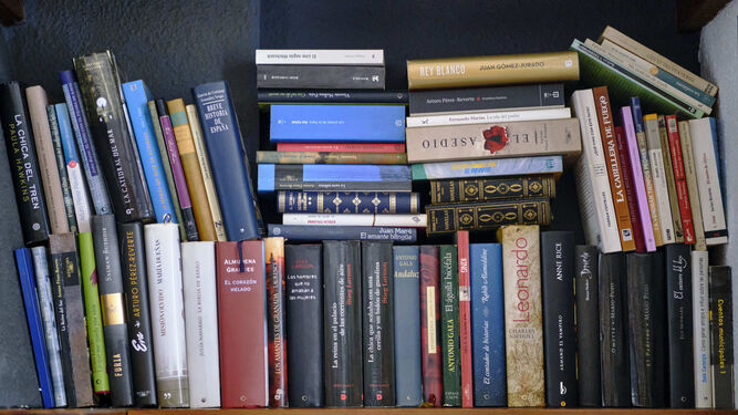 Una estantería repleta de libros.