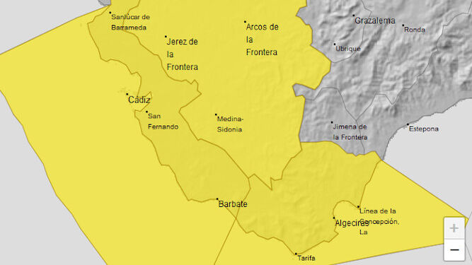 La provincia, en alerta amarilla este Martes Santo.