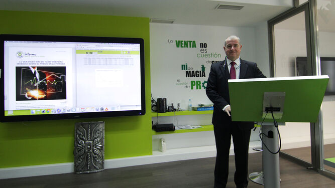 José Luis Jimeno, director general de Noteges , en una imagen de archivo de la presentación de un informe elaborado por 110 inmobiliarias englobadas en Club Noteges  sobre el precio de la vivienda.