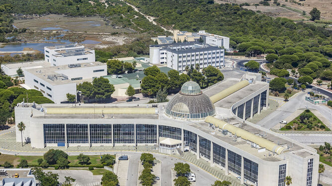 Vista aérea del Campus de Puerto Real de la UCA, donde se encuentra la Escuela de Ingenierías Marina, Náutica y Radioelectrónica.