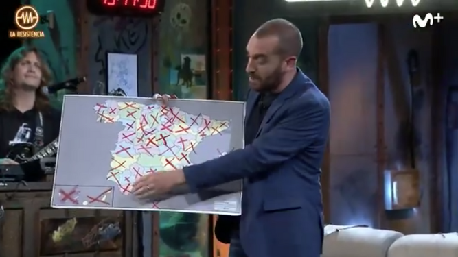 Jorge Ponce señala a la provincia de Cádiz en su mapa de 'faltadas'.