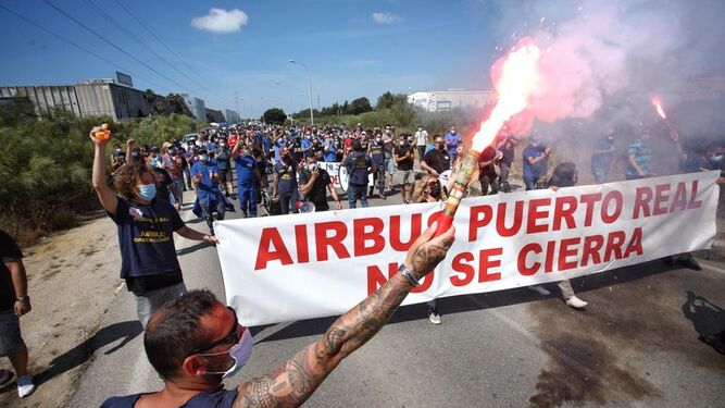 Manifestación de Airbus Puerto Real, este viernes