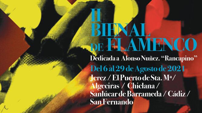 Detalle del cartel de la II Bienal de Flamenco Cádiz, Jérez y Los Puertos.