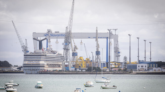 Astillero de Navantia Puerto Real, en una imagen de mayo del pasado año
