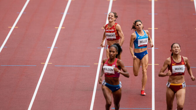La jiennense Natalia Romero, durante la prueba de 800 metros.
