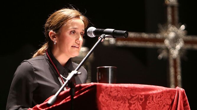 Ana María González en la presentación del pregonero de la Semana Santa de 2017.