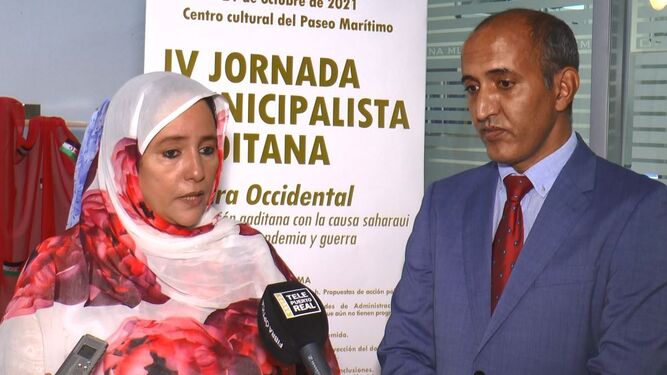 Marian Hammada, Gobernadora de Aussed y Mohamed Zrug, delegado del Frente Polisario en Andalucía