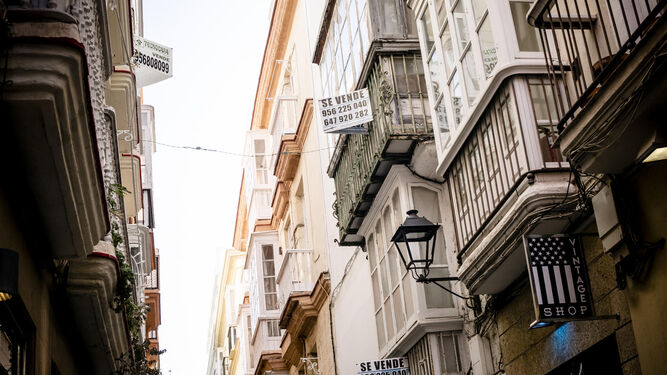 Anuncio de venta de pisos en Cádiz.