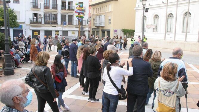 Una imagen de la manifestación del sábado, a su llegada a la Plaza Peral.