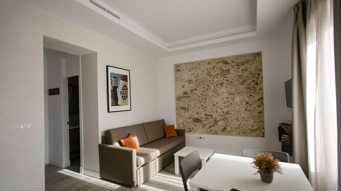 Imagen del interior de un apartamento turístico en Cádiz.