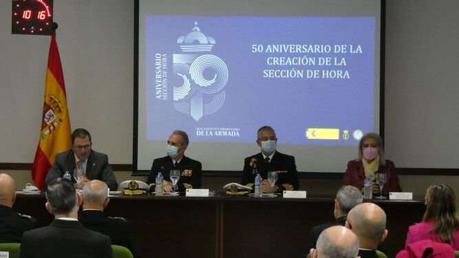 Inauguración de las jornadas celebradas con motivo del 50 aniversario de la Sección de Hora del Observatorio de Marina.