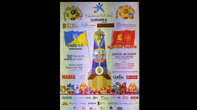 Cartel del evento del sábado en el estadio.