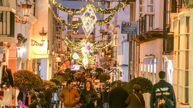 La calle Rosario, inmersa ya en la campaña de Navidad.