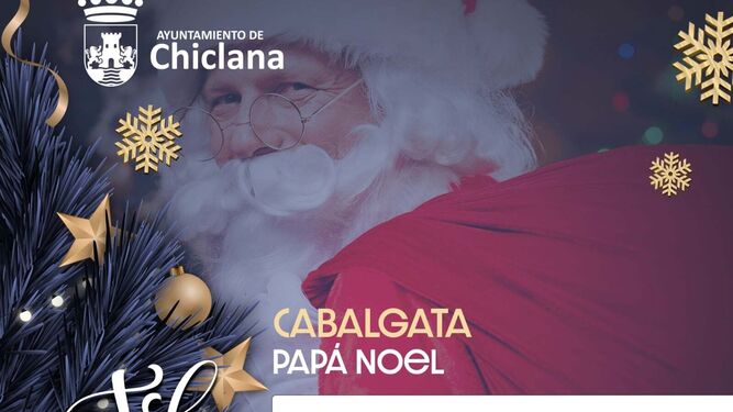 Cartel anunciador de la Cabalgata de Papá Noel en Chiclana.