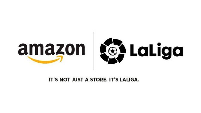 Logos de Amazon y LaLiga.