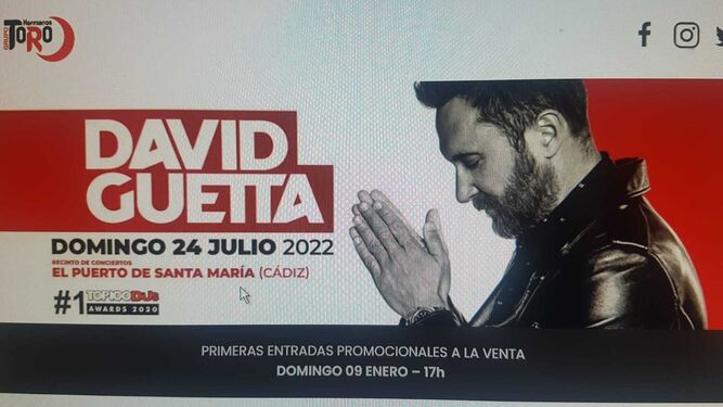El DJ David Guetta actuará este verano en El Puerto.