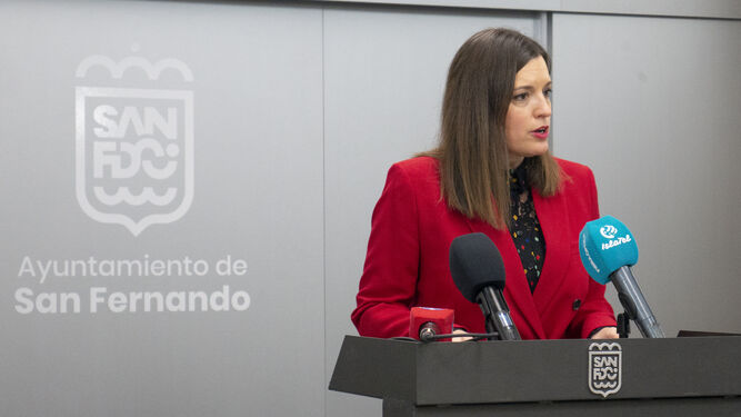 Patricia Cavada, en una rueda de prensa en el Ayuntamiento.