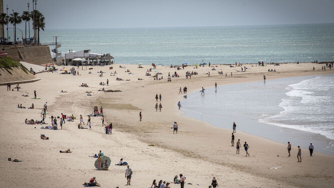 Una imagen tomada ayer en la playa de Santa María del Mar.