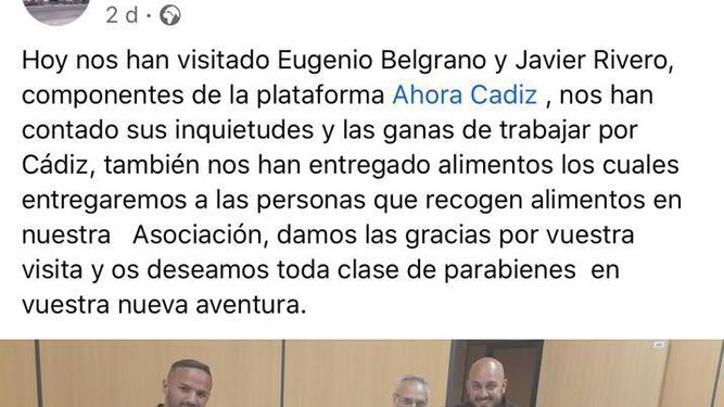 Ahora Cádiz como Evita Perón