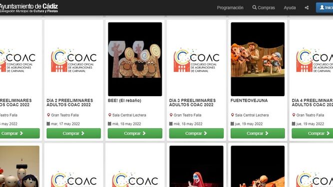 Todos los pasos para comprar online las entradas del COAC 2022.