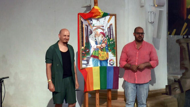 Jonathan Beas y Carlos Salguero, en la presentación del cartel anunciado del Orgullo Puertorrealeño