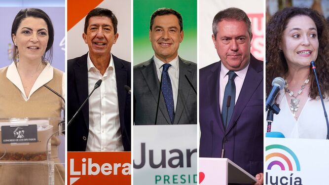 Los principales candidatos, Olona, Marín, Moreno, Espadas y Nieto.