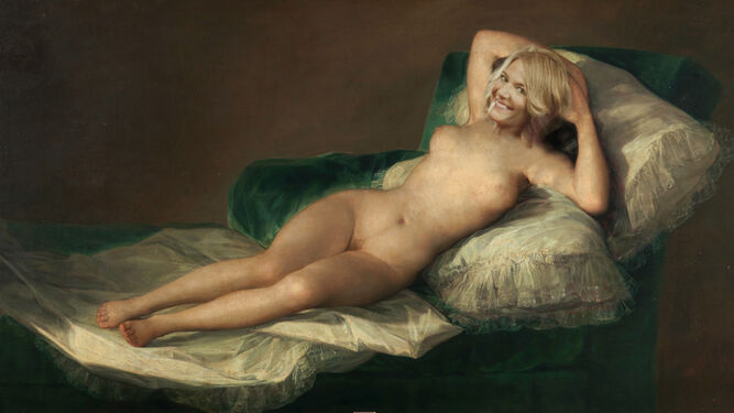 Paz Santana en 'La maja desnuda' de Goya.