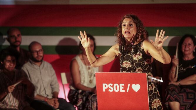 La ministra María Jesús Montero, durante el acto celebrado por el PSOE de San Fernando.