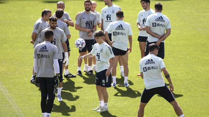Imagen de un entrenamiento de la selección española en Málaga