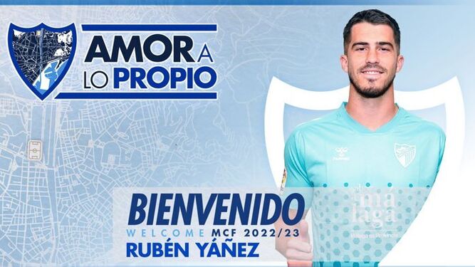 El anuncio del fichaje de Rubén Yáñez por el Málaga.