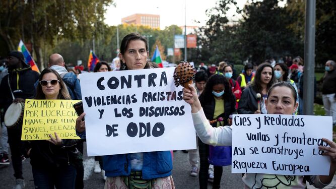 Imagen de archivo de una manifestación convocada por el movimiento antirracista de Madrid